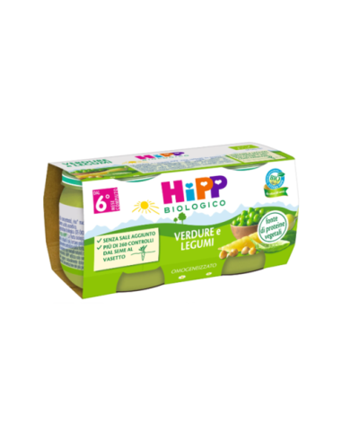 HIPP BIO OMOG VERD/LEGUMI2X80G