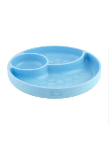 Chicco – Piatto In Silicone Con Ventosa Celeste