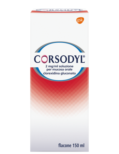 CORSODYL SOLUZ 150ML 200MG/100